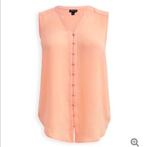 NWT Torrid Peach Gauze Harper Button-up Blouse